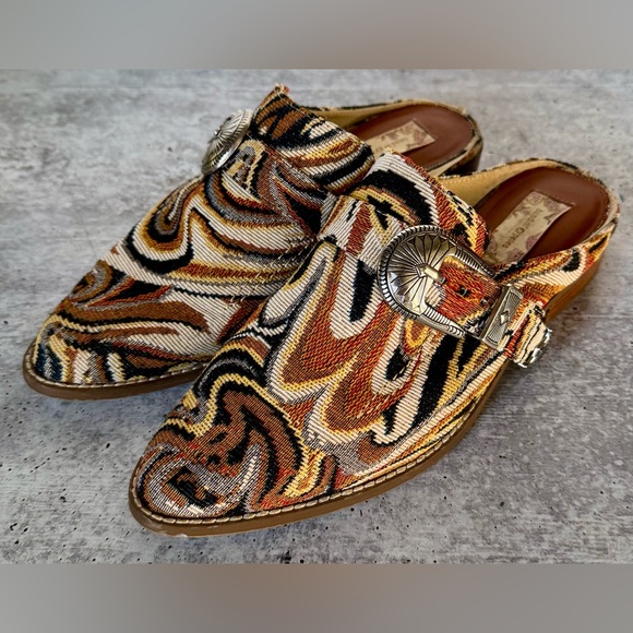 Band of Gypsies Shoes - Band Of Gypsies Greta Mules Tapestry Slip-On Buckle brown Size 7